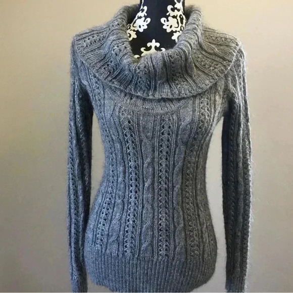 Tommy Hilfiger Heather Gray Alpaca Blend Cowl Neck Sweater Size Small - Picture 1 of 5